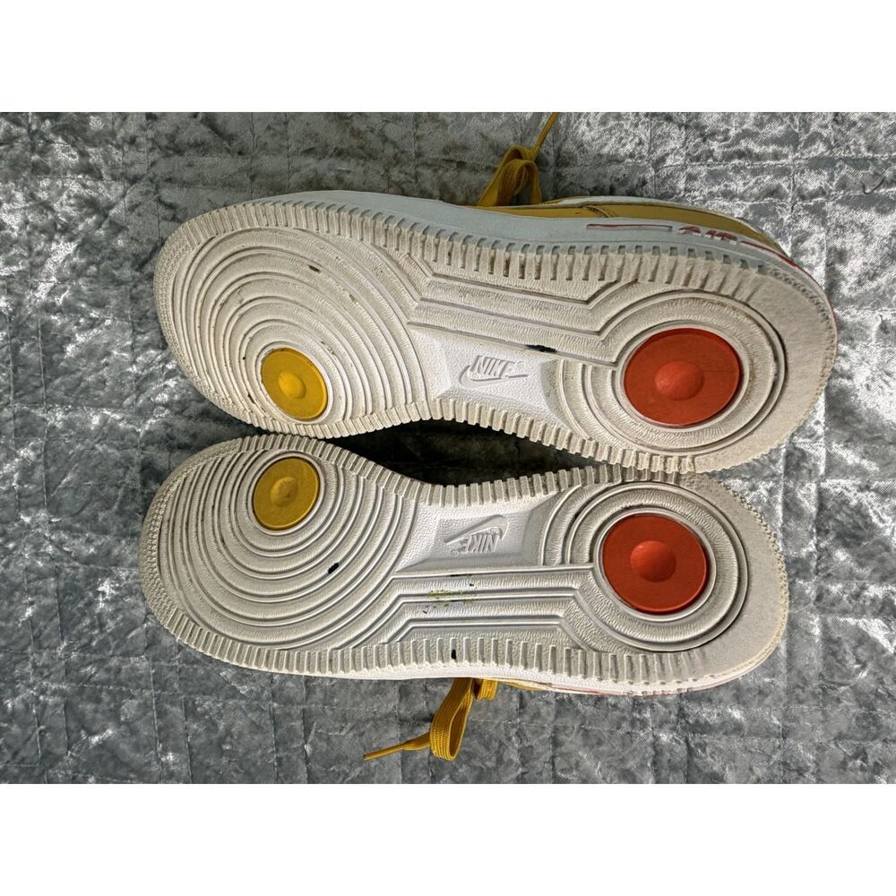 Nike Air Force 1 Low GS Yellow White Youth 8Y‎ UK 5.5 Sneakers - Picture 5 of 9